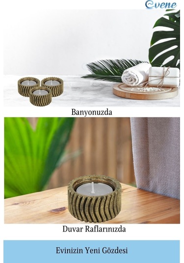 Mumluk Şamdan Tealight Mum Uyumlu Tekerlek Model - Altın Eskitme