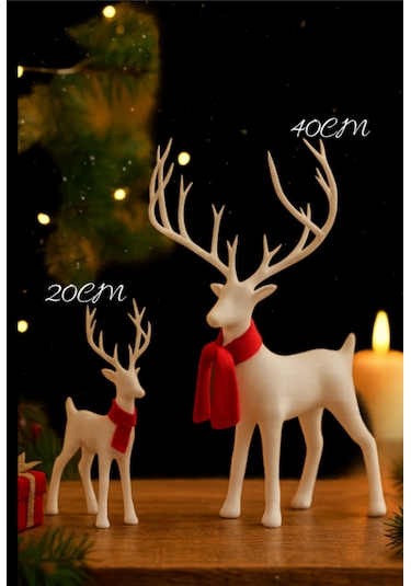 Dekoratif 3d Baskı Geyik Biblo 20cm