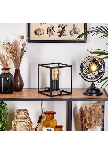 Riolight Modern13, Retro,vintage,rustik Siyah 1xe27 Duylu Küp Met