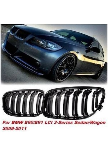 Bmw E90 Lci M3 Ön Böbrek Panjur Piano Black 2009 - 2012 Çift Tırn