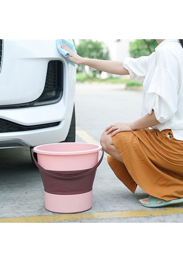 Suntek Ev Temizliği Için Saplı Katlanabilir Kova Kolay Pembe Pembe Diğer