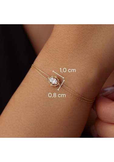 14 Ayar Altın Vintage Bileklik 17+2 Cm Yeni T14293 Renkli