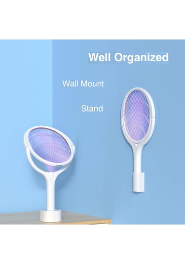 Tenfowee Şarj Edilebilir 2'li Açı Ayarlı Elektrikli Sinek Öldürücü Ve Işık Tuzaklı Model