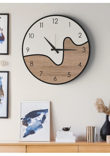 Modern Ahşap Duvar Saati Sağlam Çok Şık Ve Birarada..no:47 Çok Rekli