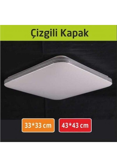 33x33 Sıva Üstü Çizgili 24w Led Armatür Beyaz