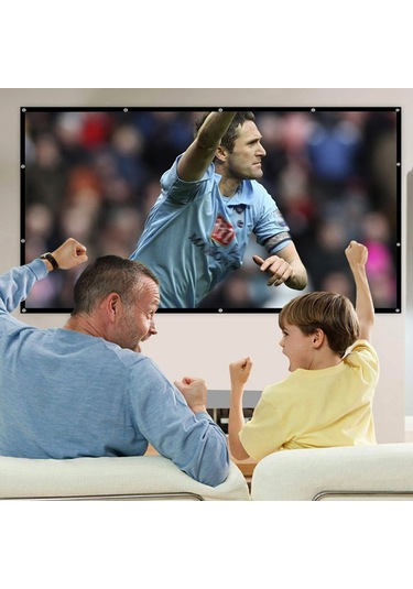 Suofeng 60 İnç 16:9 Polyester Yumuşak Projektör Perdesi - Çekirdekli, Kırılmaz, Taşınabilir, Ev/outdoor Sinema İçin