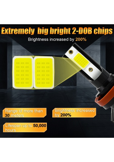 Geeksen H11 Arayüzlü 6000k Soğuk Beyaz Led Araç Farı Seti - 8000lm Parlaklık, Ip67 Su Geçirmez, Fanlı Soğutma, Plug & Play