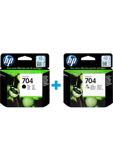 Hp 704 Siyah Cn692Ae Hp 704 Renkli Cn693Ae Kartuş Seti