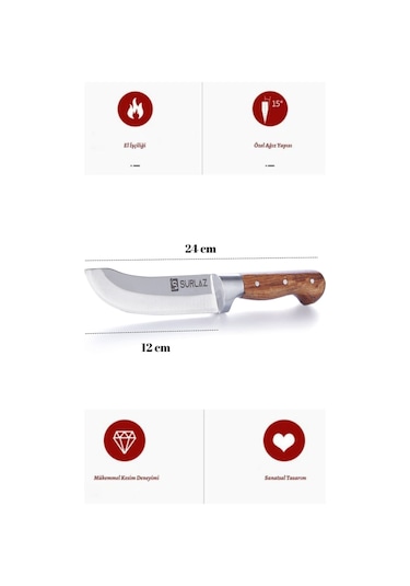 Kurban Bıçak Seti 3 Parça Kasap Bıçakları