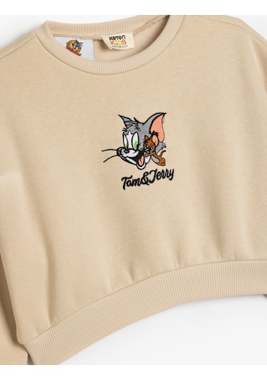 Koton Tom Ve Jerry Sweat Lisanslı Bisiklet Yaka Uzun Kollu Gri 5wkg10571ak Gümüş