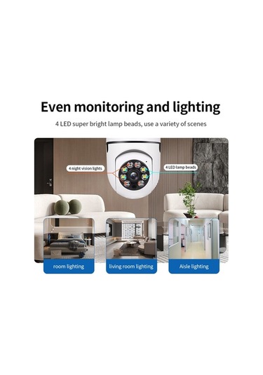 Artfulabode Yönlü Wifi Ve Uzaktan Uygulama Süpermarket Ofis Monitör Mobil Mağaza Konuşma Kamerası Kamera Kablosuz İzleme İnternet İki Hareket Görüşünü Gece Ev Destekler Beyaz Ampul Algılama Alarm Akıllı 2mp 1080p We Beyaz