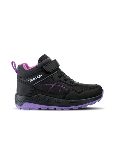 Slazenger KETI I Çocuk Cırt Cırtlı Siyah / Mor Bot