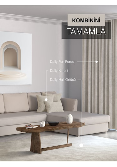 Home Daily Series Ekru Rengi Kırlent Yastık Kılıfı Ekru