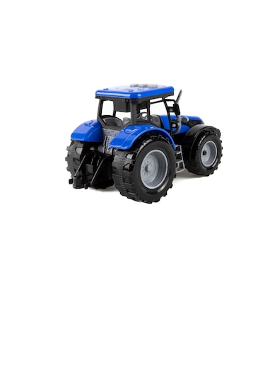 Oyuncak Model Traktör Işıklı Sesli Sürtmeli Traktör Mavi 20 CM