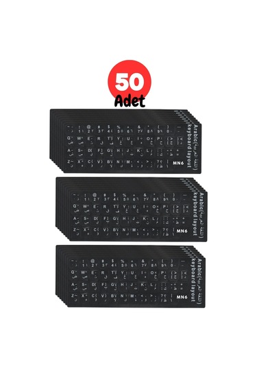 Mn6 Map01 Arapça Klavye Etiketi/silinmez-50 Adet/notebook-pc Uyumlu/arapça Klavye Sticker