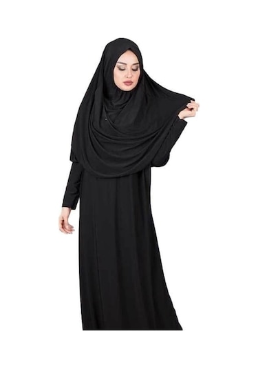 Tesettür Kadın Tek Parça Namaz Elbisesi Siyah