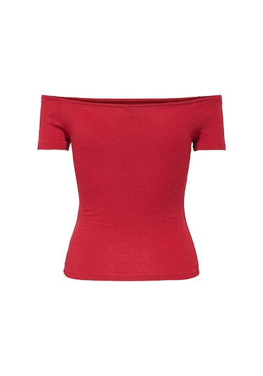 Only Onlluca Regular Fit Madonna Yaka T Shirt Bayan T Shirt 15369909 Kırmızı