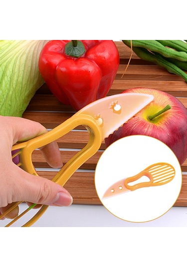 Suntek Avokado Dilimleyici 3'ü 1 Arada Kesici Çok Turuncu Turuncu Diğer