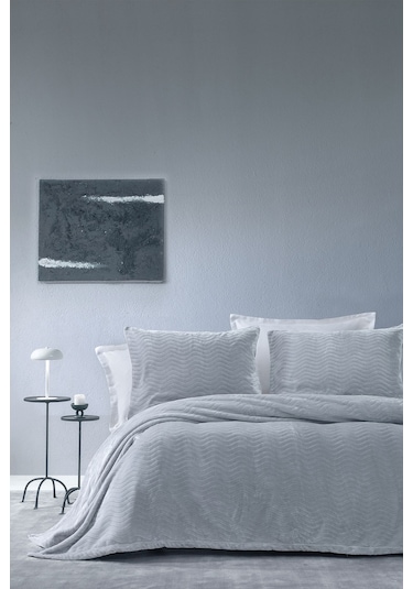 Yataş Dazel Çift Kişilik Battaniye Yatak Örtüsü Seti 240x225 CM - Gri