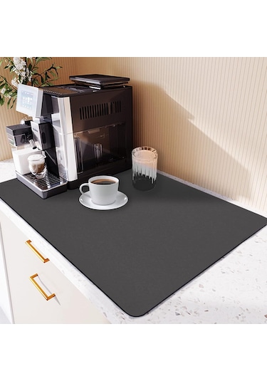 70 Cm X 30 Cm Bulaşık Kurutma Örtüsü Siyah Tezgah Üstü Bulaşık Matı Bulaşıklık Çok Renkli