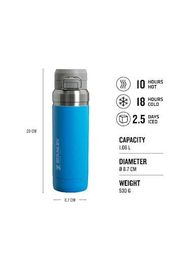 Stanley The Quick Flip Paslanmaz Çelik Termos 1.06 LT Azur Mavisi