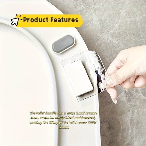 Gateesat Transparent Tuvalet Kapağı Kaldırma Tutamacı Hijyenik Banyo Aksesuarı Ev Ofis Otel şeffaf