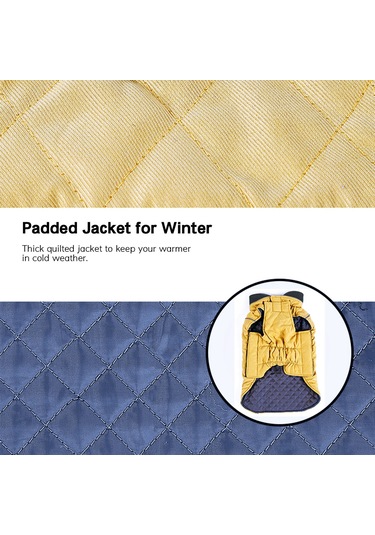 Vkemall Köpekler İçin Kışlık Mont, Kalın Isı Sağlar, İpek Telli Uyumlu, Retro Desen, Turuncu, S Boyutu Pd10025