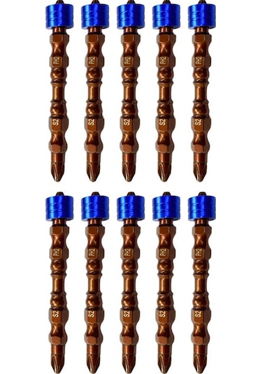 10 Adet Çift Yönlü Çelik Mıknatıslı Bits Uç S2 Çelik Matkap Uç