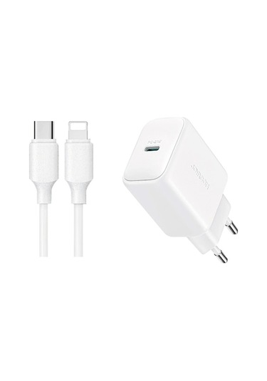 Joyroom Jr-tcf20 Pd20w Type-c Bağlantı Noktası Şarj Cihazı Kiti, Type-c - 8 Pin Kablo İle, Fiş: Ab Fişi Beyaz BEYAZ