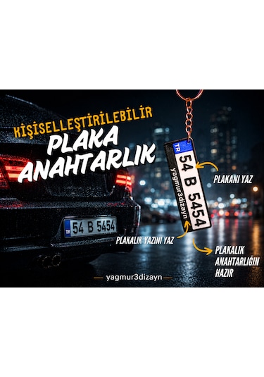 Kişiye Özel 3d Plaka Anahtarlık