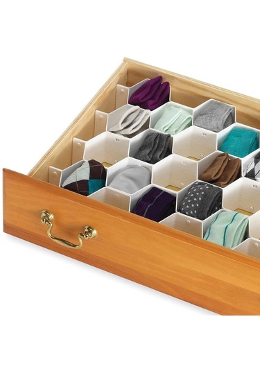 Homyl Petek Dolap Çorap İç Çamaşır Çekmece Bölücü Beyaz Beyaz