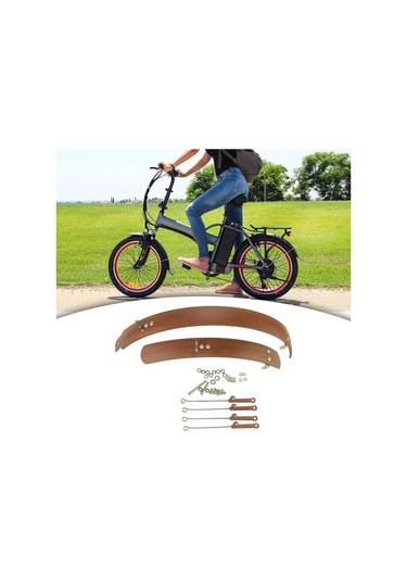 Suntek Katlanır Bisiklet Çamurluk Ön Ve Arka Çamurluklar 20-inç-kahverengi Kahverengi