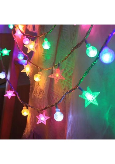 Youtek Renkli Led Yıldız Işık Zinciri, Usb Sürekli Açık, 6m 40 Işık, Piknik Çadır Noel Dekorasyonu Diğer