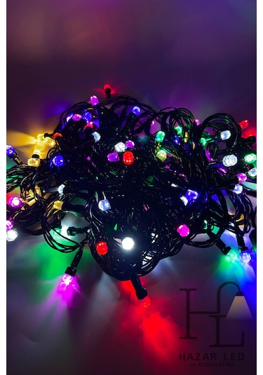 10 Metre 100 Ledli Rgb İp Led Eklemeli Fonksiyonlu Dekoratif Led Işık Yılbaşı Süsü Çam Ağacı Işığı Çok Renkli