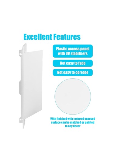 Folinda Beyaz Plasterboard Bakım Kapısı - 20x30 Cm Plastik, Geri Çekilebilir Menteşeli, Güçlendirilmiş Duvar Boru Bakıma Uygun