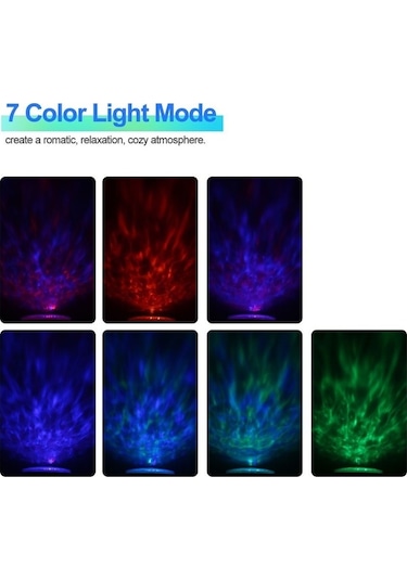 Moly 4 Hipnotik Müzik Uzaktan Kumandalı Çok İşlevli Müzik Çalar 12 Led 7 Renkli Gece Işıkları Siyah Çok Renkli