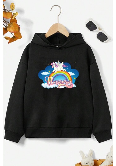 Çocuk Kafadar Ayılar Baskılı Sweatshirt Siyahh3 Siyah