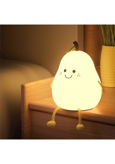 Fastbuy Juhui Store 7 Renk Değiştiren Armut Gece Lambası - Beyaz, Çok Renkli Işık Çok Renkli