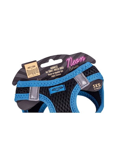 Doggie Havalı Dokuma Neon Serisi Küçük Irk Göğüs Tasması Mavi 3XS Mavi