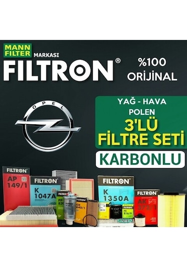 Opel Astra J 1.6 Turbo Mann Filtron Filtre Bakım Seti 2009-2015