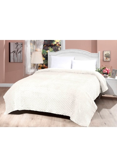 Mink Tomurcuk Battaniye 500 Fildişi Battal Boy 200x220 Fildişi