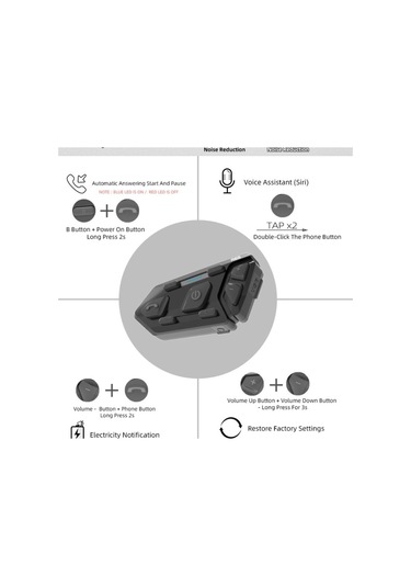 1 Adet Motosiklet Kaskı İnterkom 1200m Bt Kulaklık Kablosuz