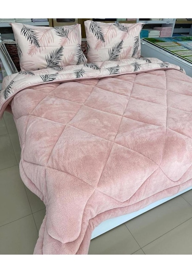 Çift Kişilik Welsoft Desenli Yorgan 195x215& 2 Adet Yastık Kılıfı