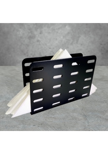 Glare Peçetelik Hasır Desen Mat Siyah Siyah