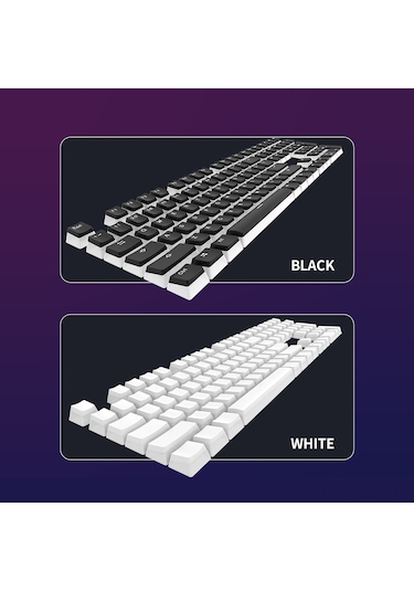 Springsun Ajazz Pbt Pudding Mekanik Klavye Tuş Takımı - 108 Tuş, Donuk Yüzey, Siyah/beyaz Seçenekli