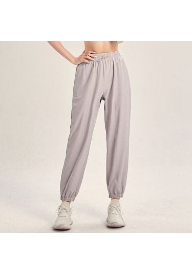 Jeemson Kadın Spor Taytları: Yoga & Koşu İçin Esnek Bel, Cepli, Cepli Cep, Konforlu, Uzun, Düz Renk Gri