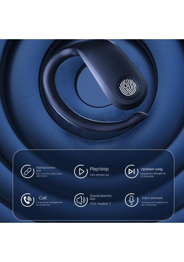 Spor Asılı Kulak - Kablosuz Bluetooth Kulaklık Gürültü Azaltma Enc Ultra - Uzun Pil Ömrü Suya Dayanıklı Uzun Kulağa Zarar Vermez