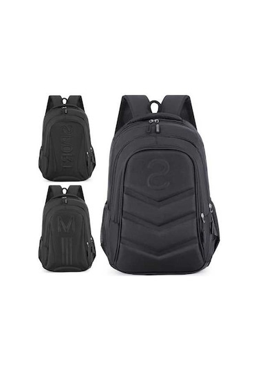 Novahub Sert Kabuk İş Sırt Çantası Laptoplu Öğrenci Okul Çantası 15.6 İnç Sport Siyah