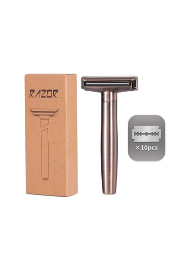 Joyhub Manuel Tıraş Makinesi Rulo Sistem Erkek Tıraş Bıçağı Metal Tıraş Üstün 1 Şaft 10 Yedek Bıçak Apc-739 D