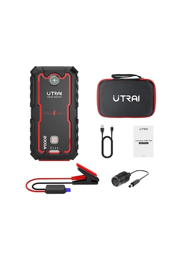 Utrai Jstar One 22000 mAh 2000A Jump Starter Taşınabilir Akü Takviye Cihazı + Çanta + Pusula + Powerbank + Led Lamba